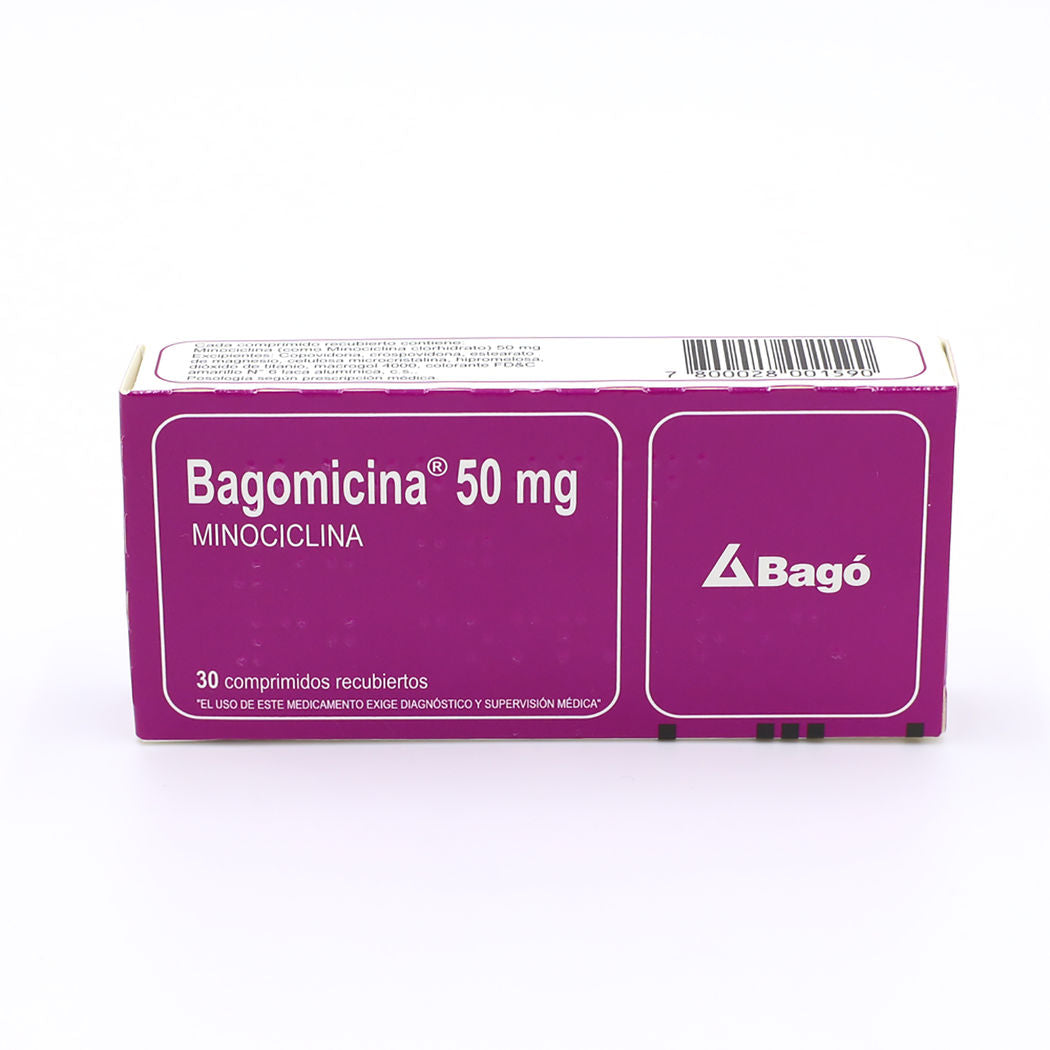 Bagomicina 50Mg X 30 Comprimidos Recubiertos - Bago