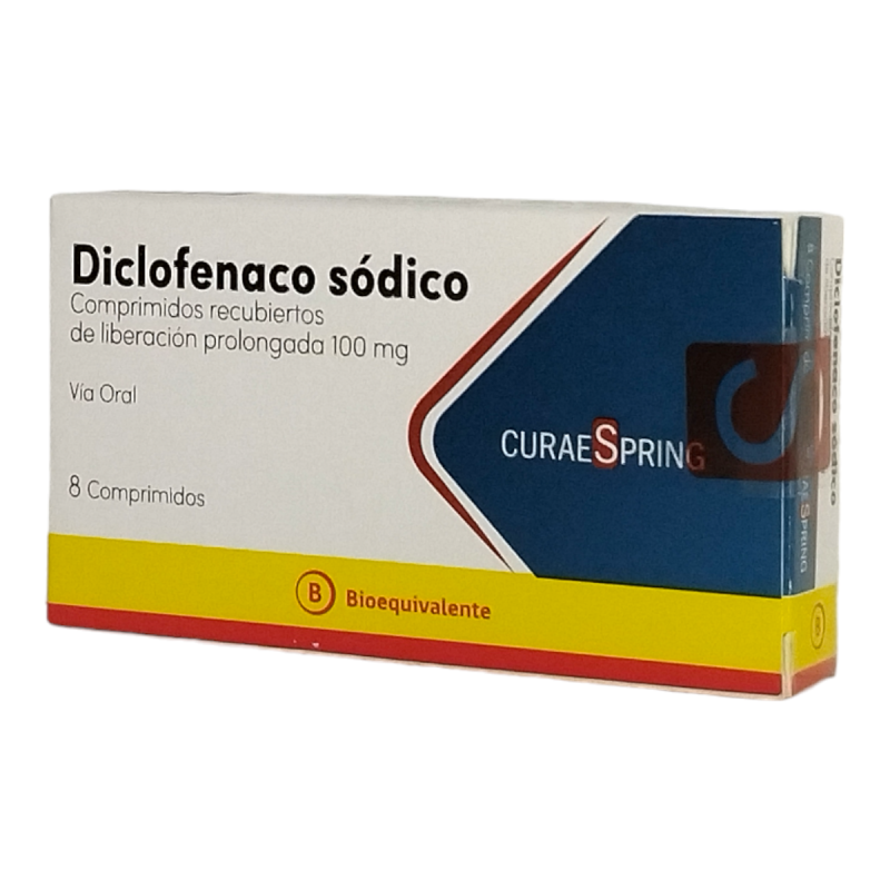 Diclofenaco 100Mg X 8 Comprimidos Lib Prolong - Curaespring