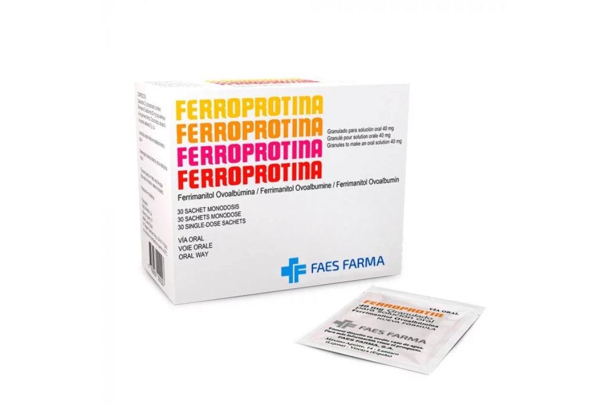 Ferroprotina 40mg x 30 Sobres - FAES FARMA - Farmacias San Martín