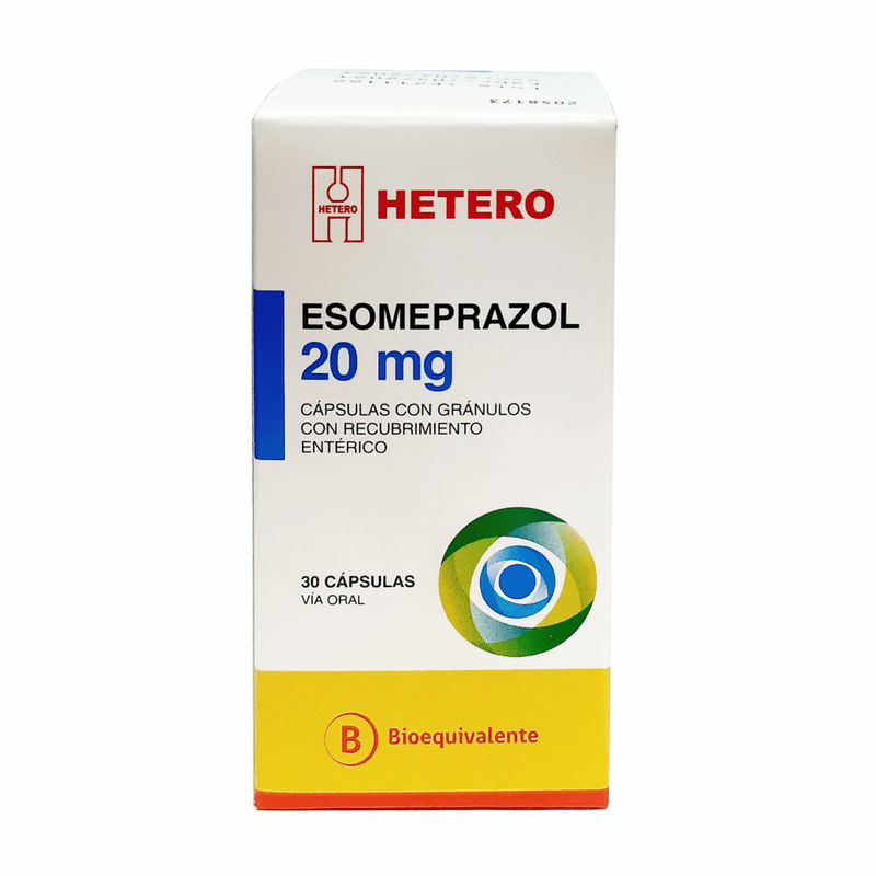 Esomeprazol 20mg x 30 Capsulas Granulos Rec Enterico - HETERO - Farmacias San Martín