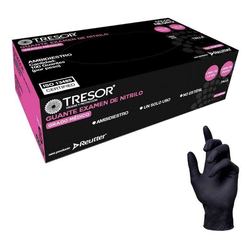 Imagen del producto Guantes Nitrilo Tresor Talla Xl Color Negro x100 de REUTTER