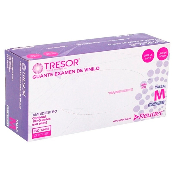 Ytesor Guantes Vinilo Transparentes Talla M 100un - REUTTER - Farmacias San Martín