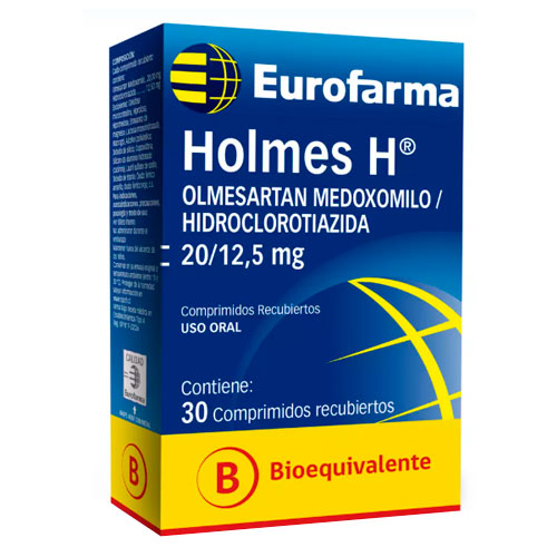 Holmes H 20mg / 12.5mg x 30 Comprimidos Recubiertos - EUROFARMA - Farmacias San Martín