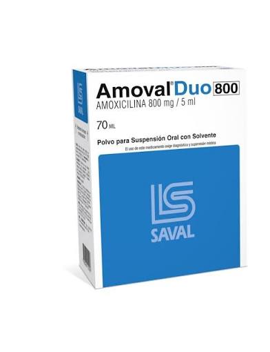 Amoval Duo Sus 800mg/5ml x 70 ml - SAVAL - Farmacias San Martín