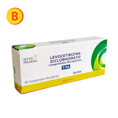 Levocetirizina Diclorhidrato 5mg X30 - SEVEN PHARMA - Farmacias San Martín