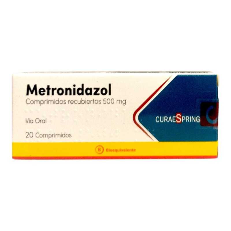 Metronidazol 500mg x 20 Comprimidos Recubiertos - CURAESPRING - Farmacias San Martín