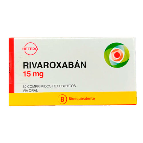 Rivaroxaban 15mg x 30 Comprimidos Recubiertos - HETERO - Farmacias San Martín