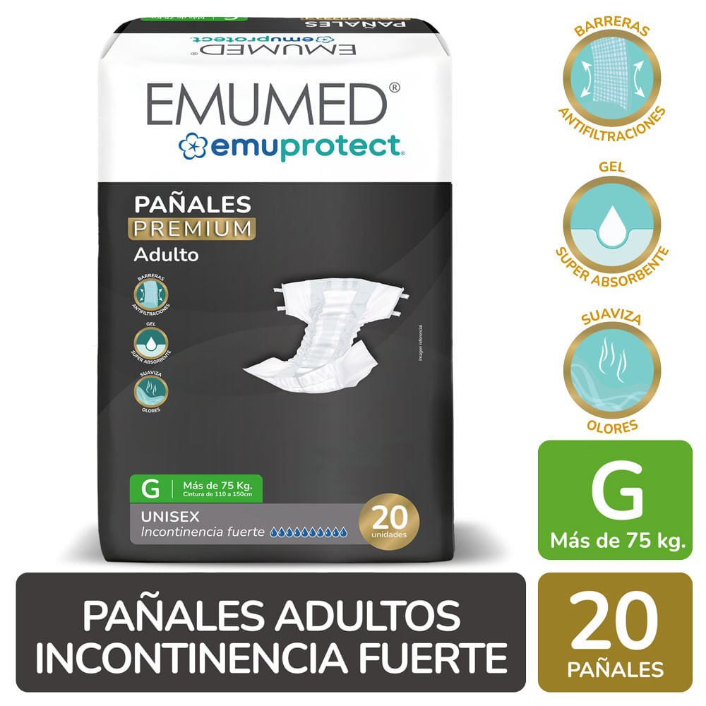 Imagen del producto Emumed Pañal Premium Talla g 20un