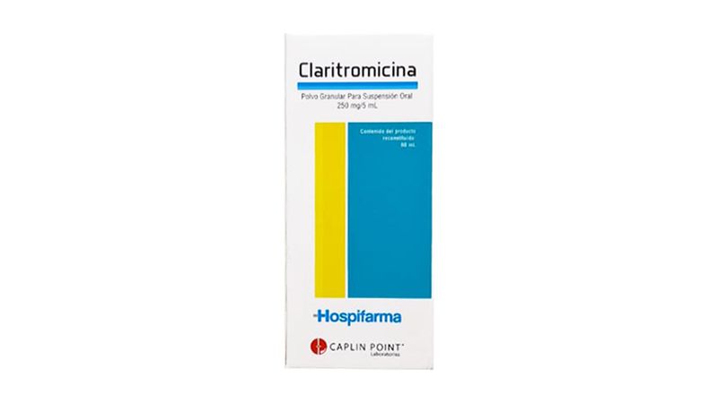 Claritromicina 250mg/5ml Suspension Oral 60ml - HOSPIFARMA - Farmacias San Martín