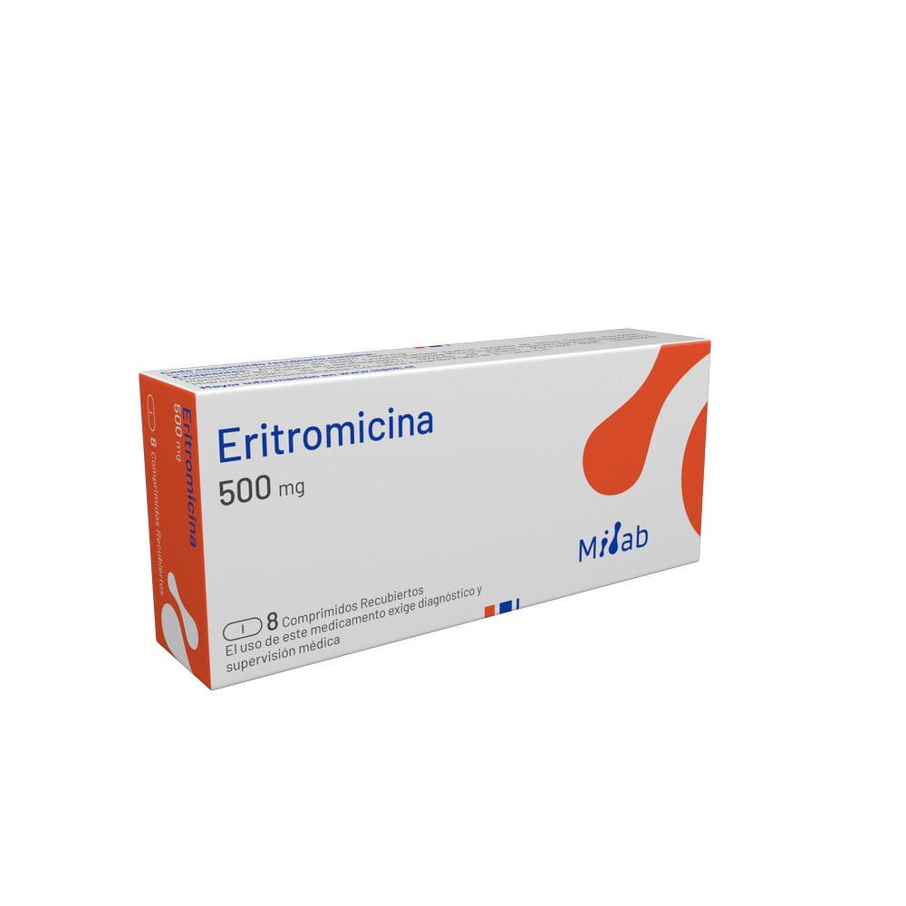 Eritromicina 500Mg X 8 Comprimidos Recubiertos - Mintlab