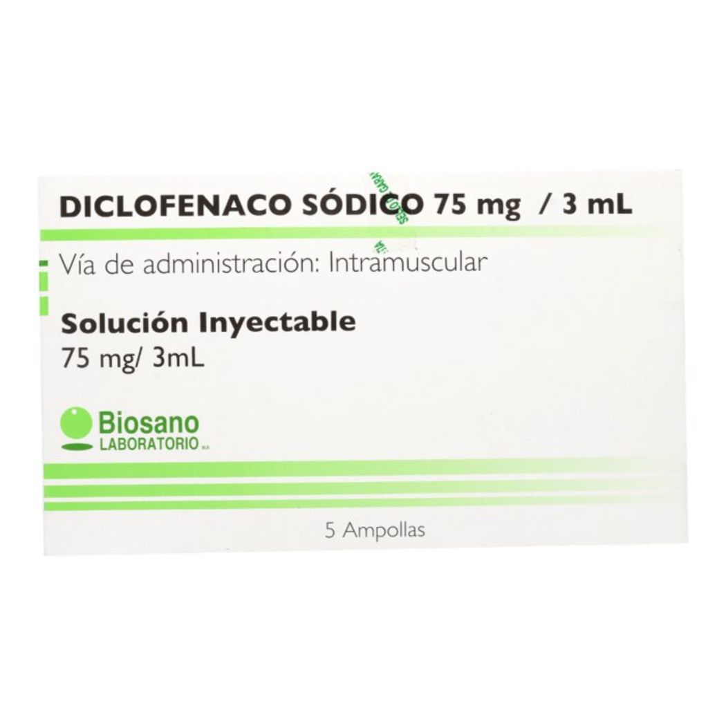 Imagen del producto Diclofenaco 75mgmg/3 mL Inyectable 3 Ampollas de FLEXPHARMA