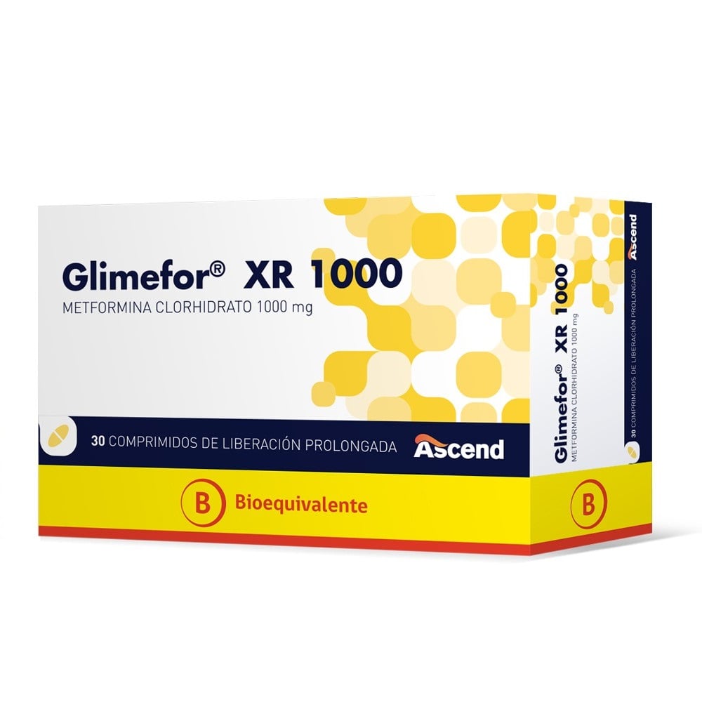 Glimefor Xr 1000mg x 30 Comprimidos de Lib Prolong - ASCEND - Farmacias San Martín