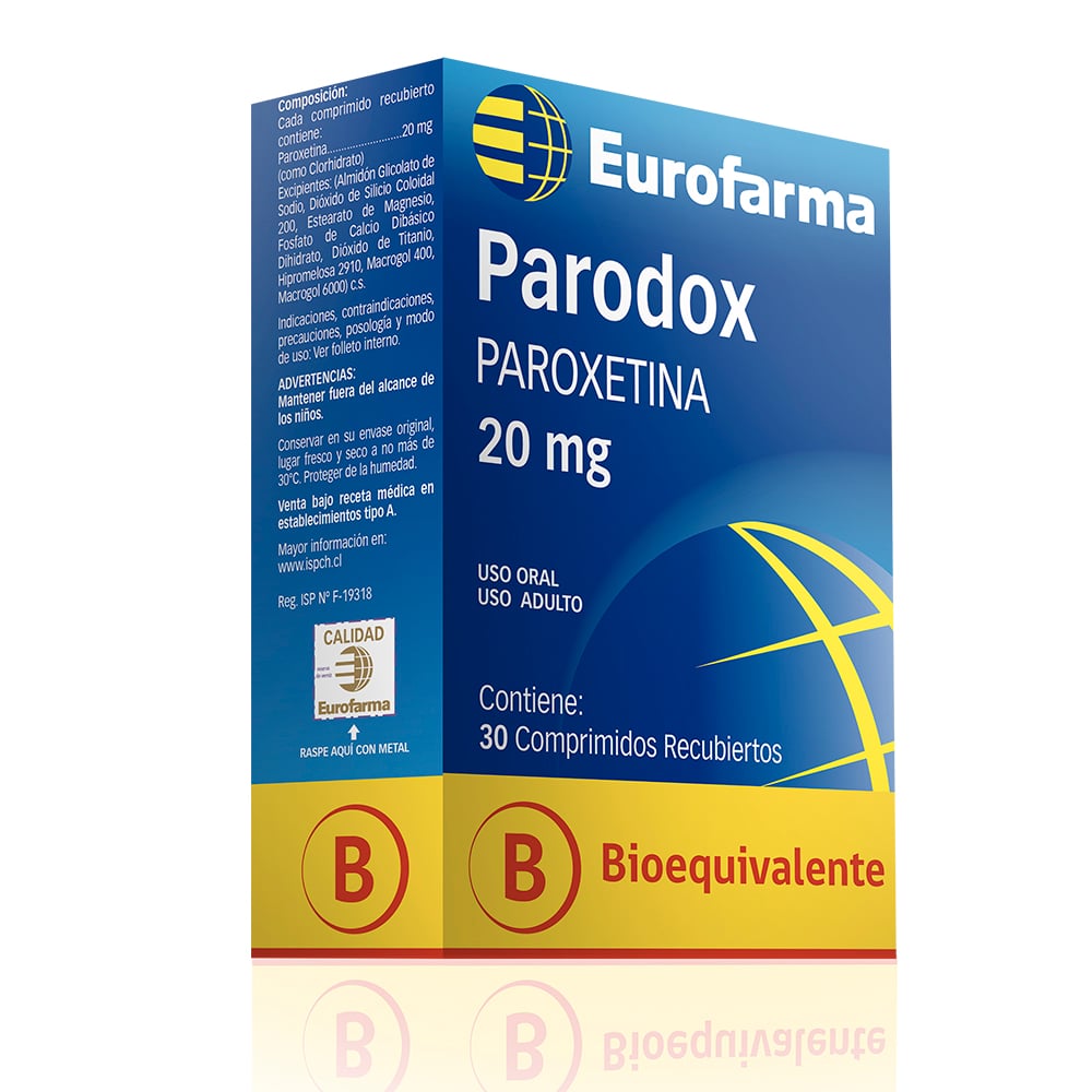 Imagen del producto Parodox 20 mg x30 comp. recub. de EUROFARMA