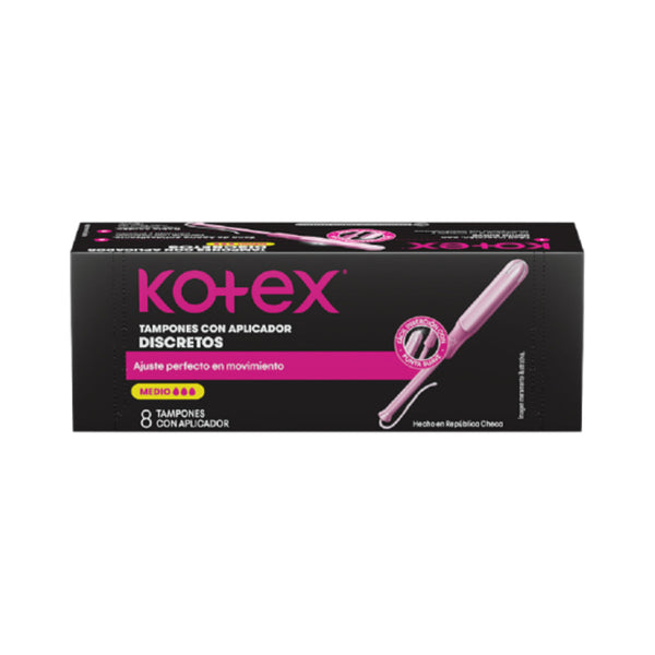 KOTEX TAMPONES CON APLICADOR MEDIO X 8UND