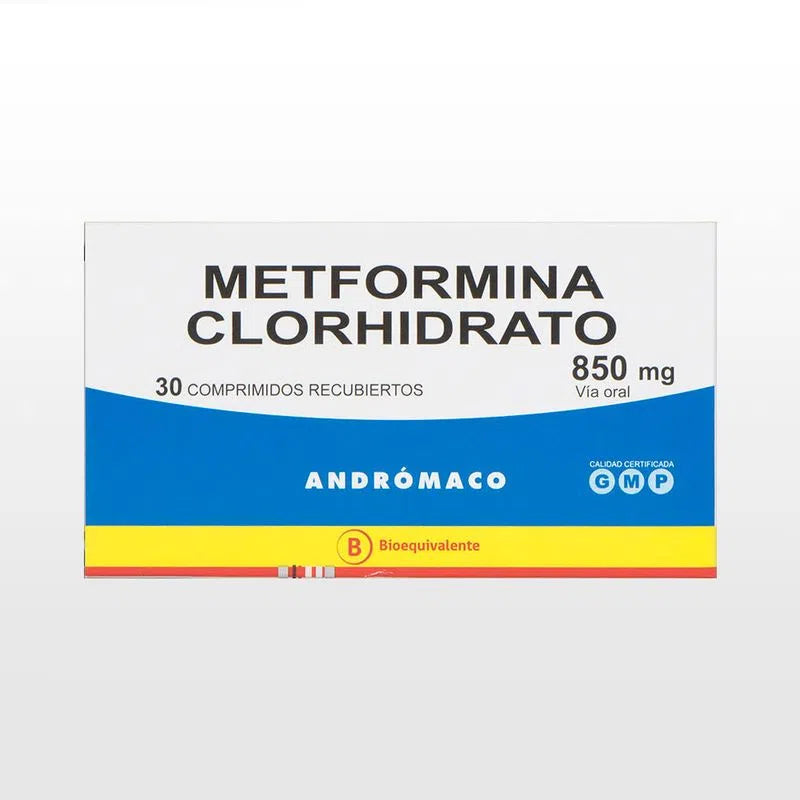 Metformina 850mg x 30 Comprimidos Recubiertos - ANDROMACO - Farmacias San Martín