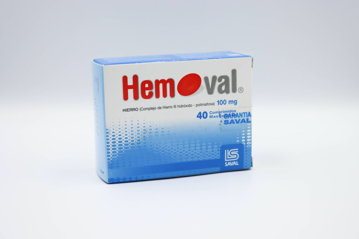 Hemoval 100Mg X 40 Comprimidos Masticables - Saval