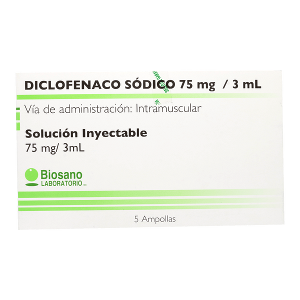 Diclofenaco Inyectable 75mg/3ml x 3 Ampollas