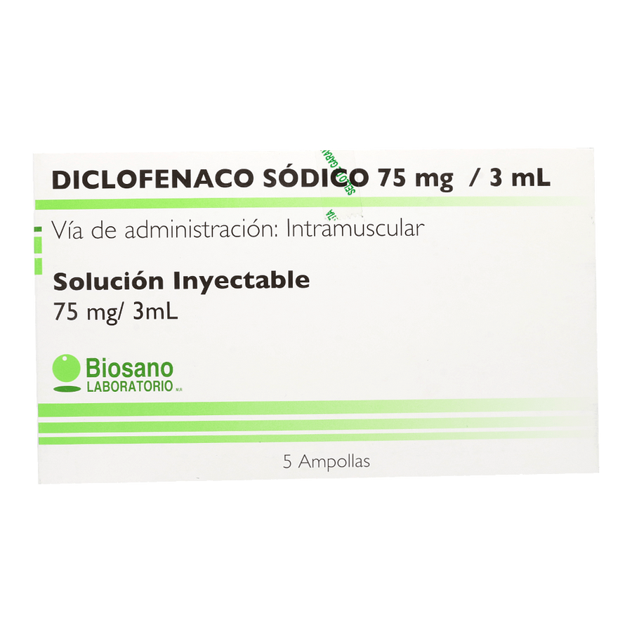 DICLOFENACO INYECTABLE 75MG/3ML X 3 AMPOLLAS
