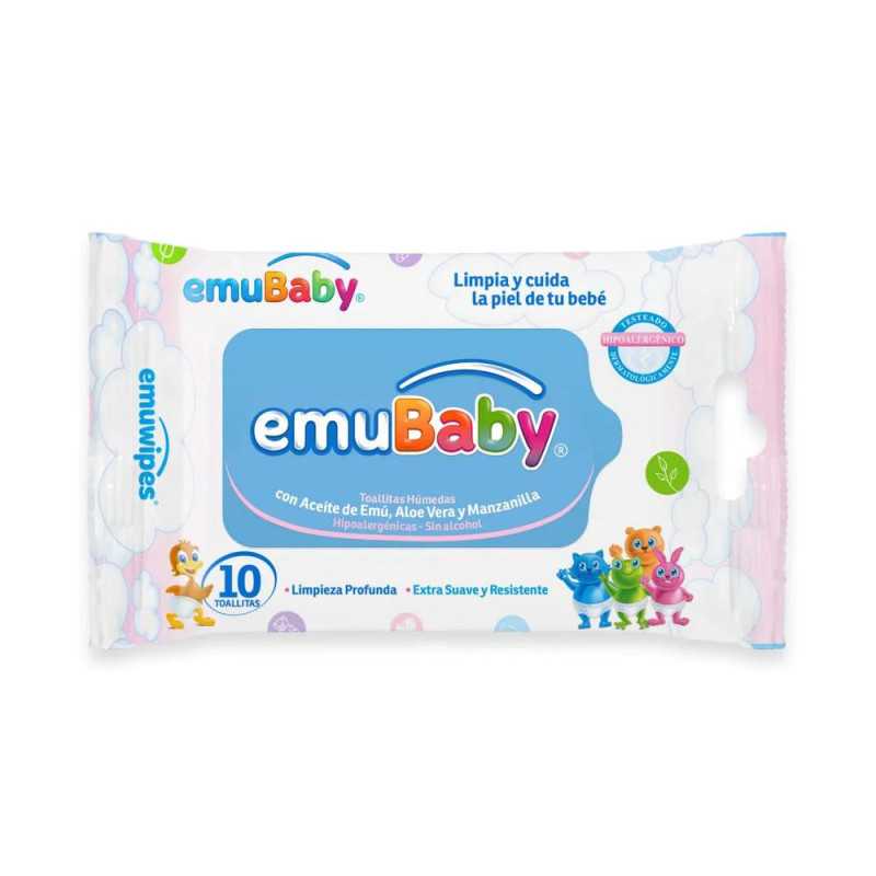 Toallitas Humedas x 10ud - EMUBABY - Farmacias San Martín