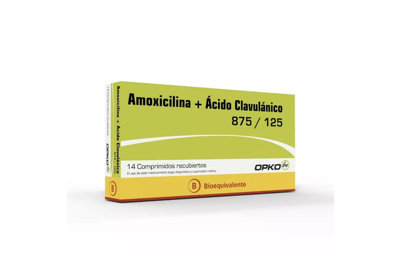 AMOXICILINA 875MG / AC CLAVULANICO 125MG X 14 COMPRIMIDOS RECUBIERTOS