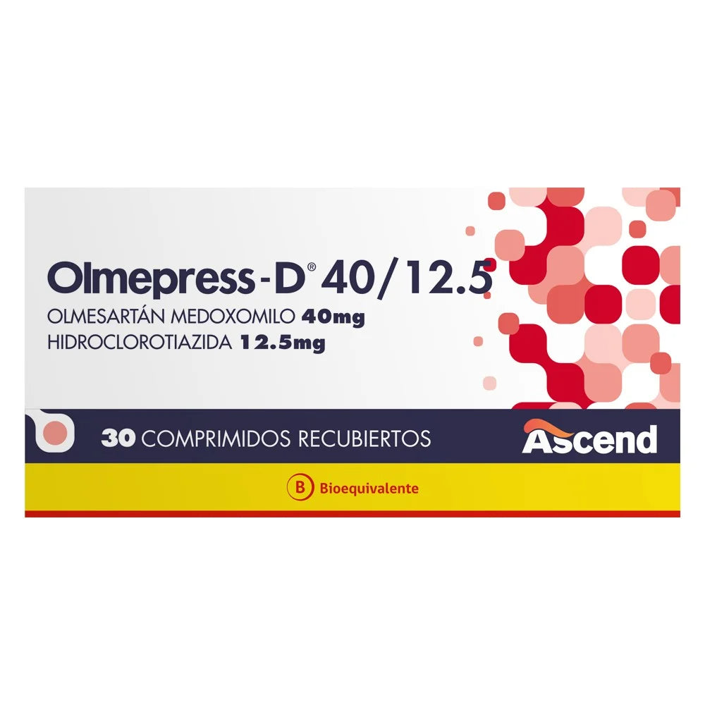Olmepress 40mg / 12.5mg x 30 Comprimidos Recubiertos - ASCEND - Farmacias San Martín