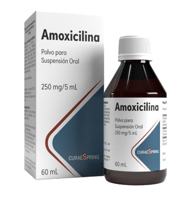 Amoxicilina 250mg/5ml Suspension Oral 60ml - CURAESPRING - Farmacias San Martín