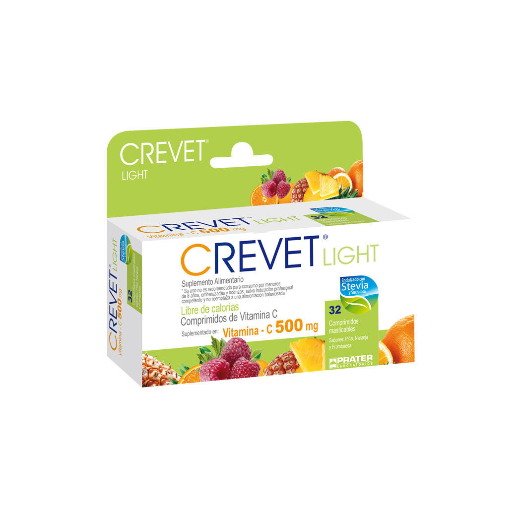 Crevet Light 500mg x 32 Comprimidos Masticables - PRATER - Farmacias San Martín