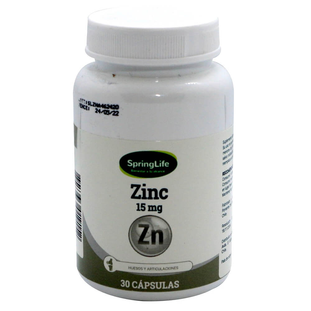 Zinc 15mg x 30 Capsulas - SPRINGLIFE - Farmacias San Martín