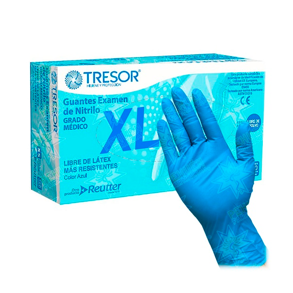 Guante Nitrilo Talla Xl x 100 Und - TRESOR - Farmacias San Martín