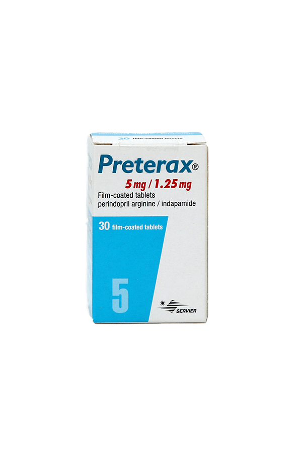 Preterax 5 / 12.5 x 30 Comprimidos Recubiertos - SERVIER - Farmacias San Martín