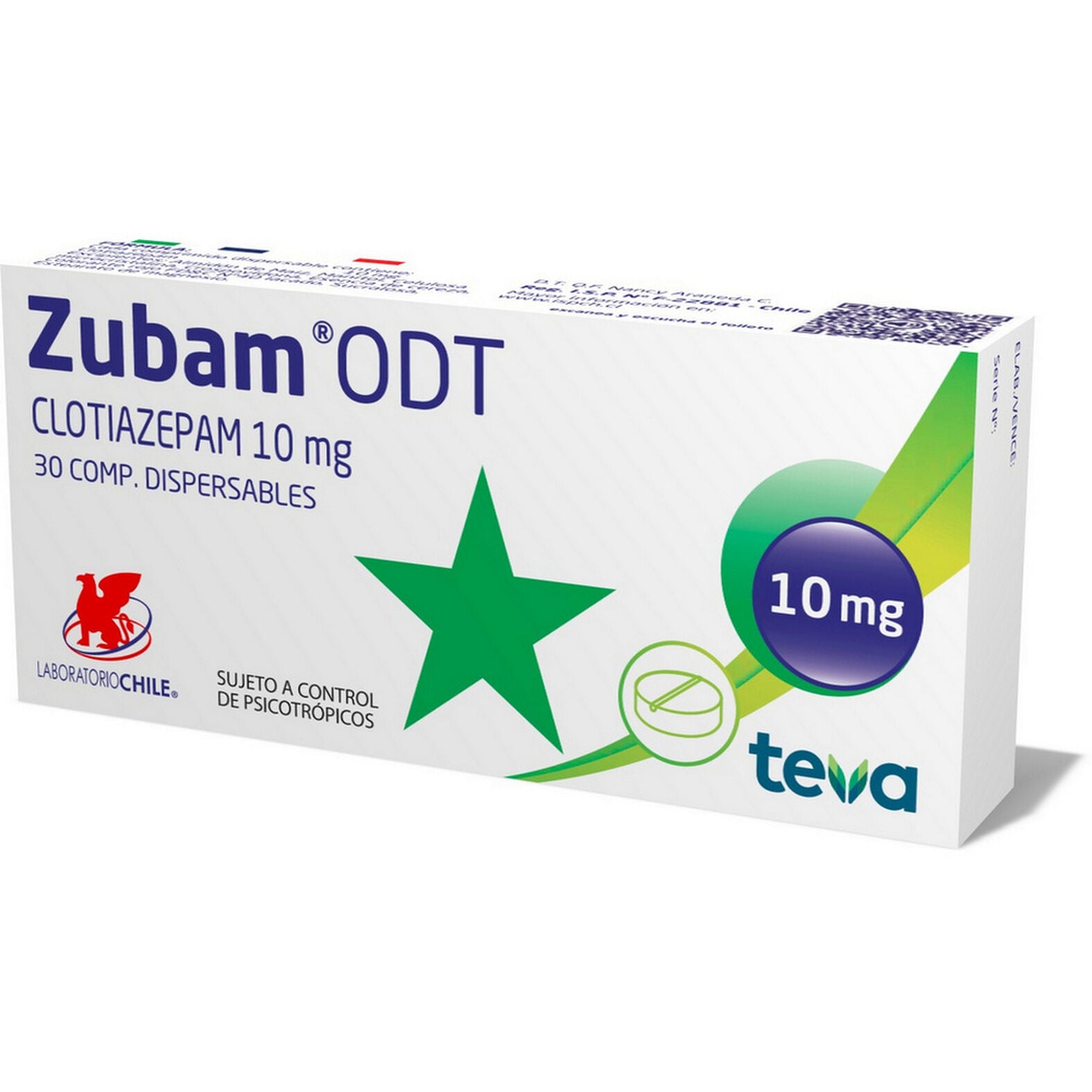 Zubam Odt Com 10 mg x 30 - TEVA - Farmacias San Martín