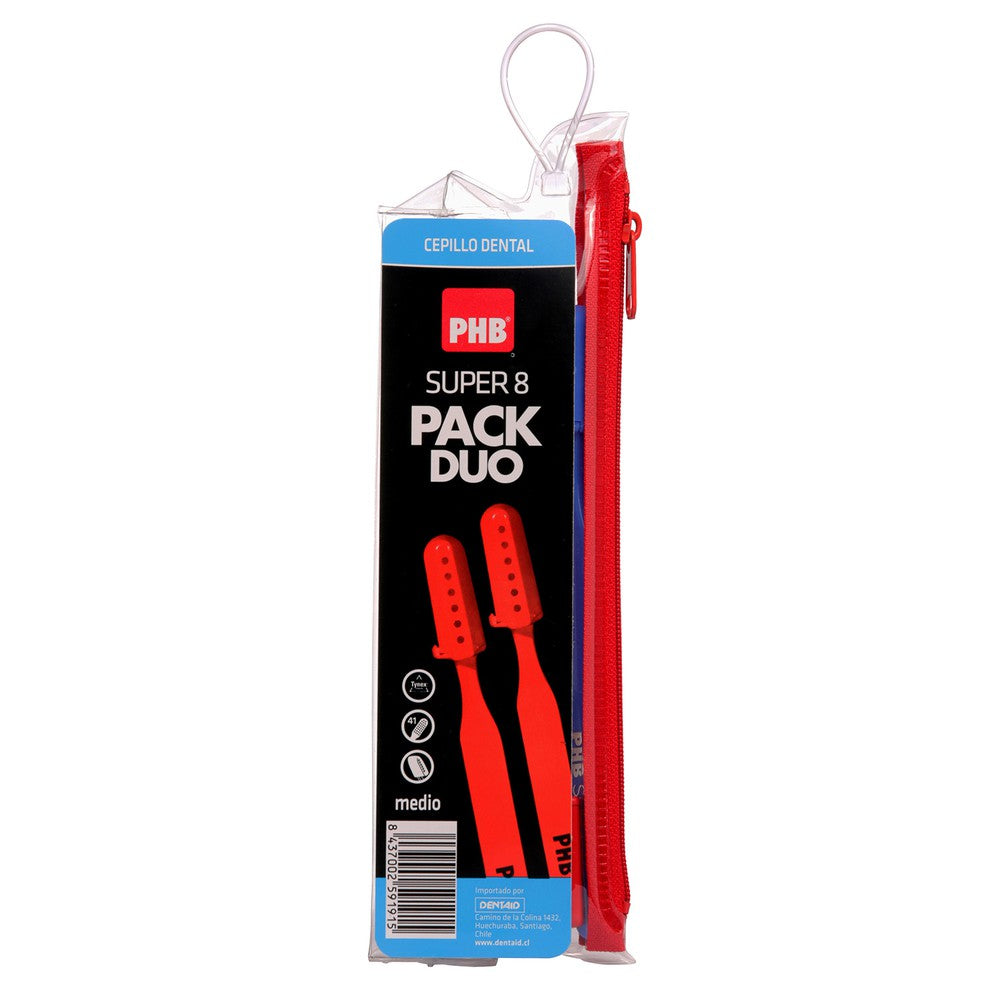 Phb Super 8 Pack Cepillo Medio x 2 Und - PHB - Farmacias San Martín