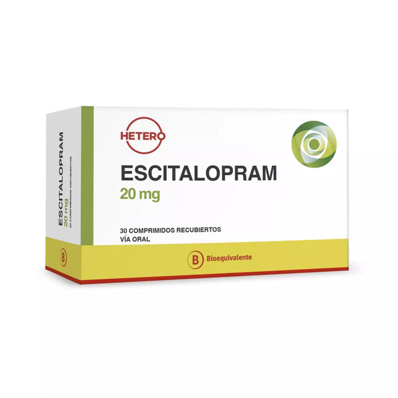ESCITALOPRAM 20MG X 30 COMPRIMIDOS RECUBIERTOS