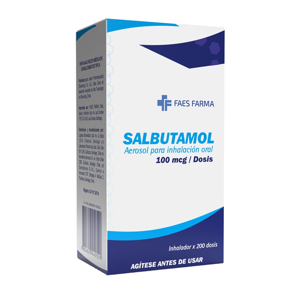 Imagen del producto Salbutamol 100 mcg x200 Dosis de FAES FARMA