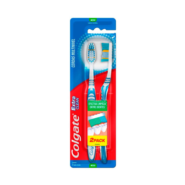 Colgate Cepillo Extra Clean Medio x 2