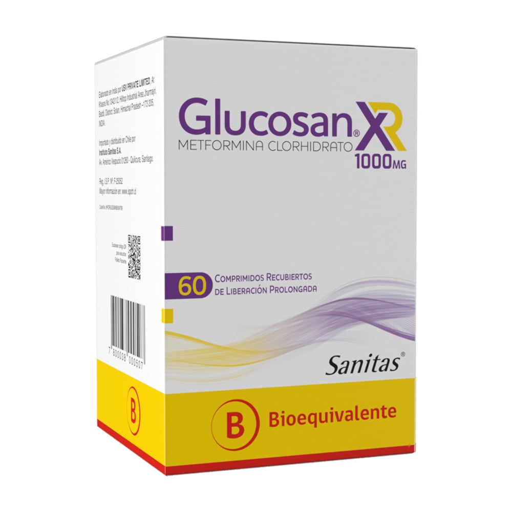 Glucosan Xr Com 1000 mg x 60 - ANDROMACO - Farmacias San Martín