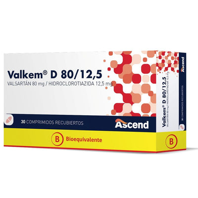VALKEM D 80MG / 12.5MG X 30 COMPRIMIDOS RECUBIERTOS