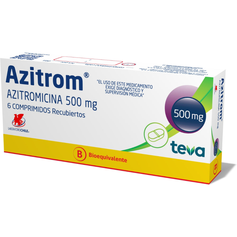 Imagen del producto Azitrom 500 mg x6 comp. recub. de TEVA