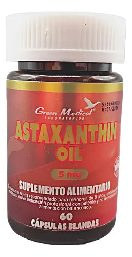 Astaxantina 5mg x 60 Capsulas Blandas - GREEN MEDICAL - Farmacias San Martín
