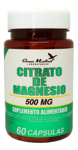 Citrato de Magnesio 500mg x 60 Capsulas - GREEN MEDICAL - Farmacias San Martín
