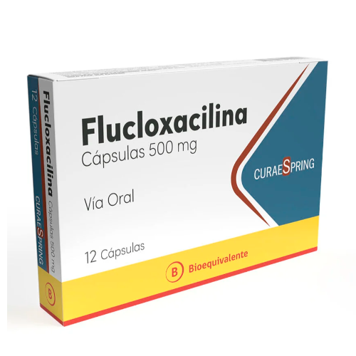 Flucloxacilina 500mg x 12 Capsulas - CURAESPRING - Farmacias San Martín