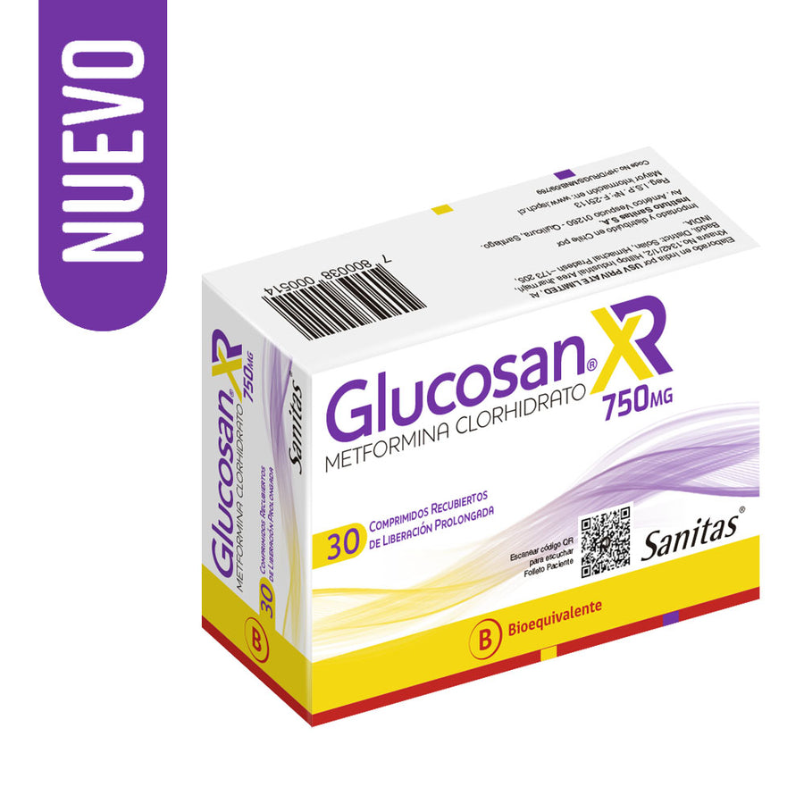 GLUCOSAN XR COM 750 MG X 30
