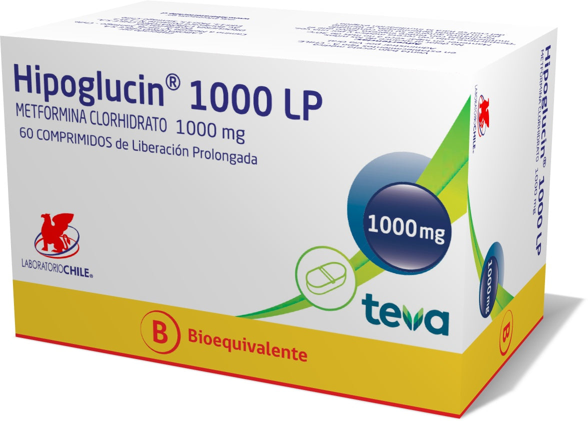 Imagen del producto Hipoglucin 1000 mg Lp x60 comp. De Lib Prolong de TEVA