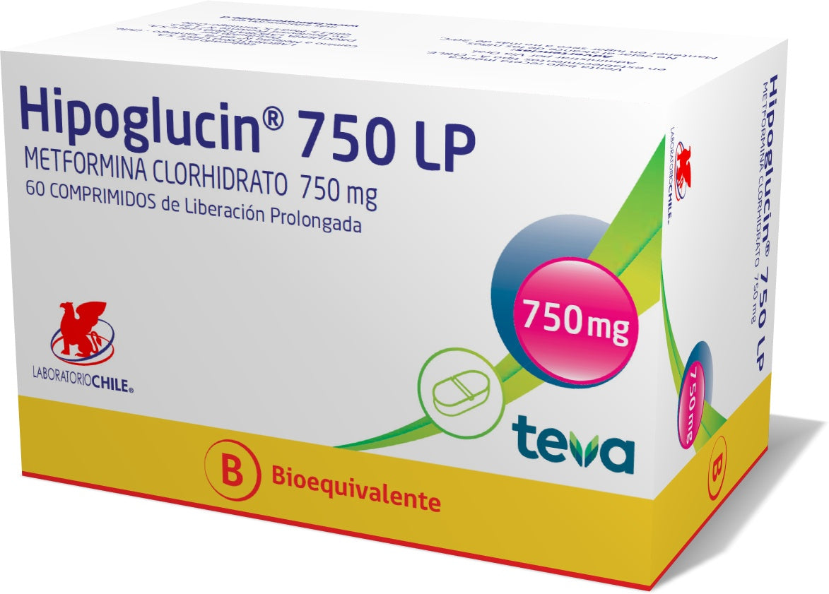 Imagen del producto Hipoglucin Lp 750 mg x60 comp. De Lib Prolong de TEVA