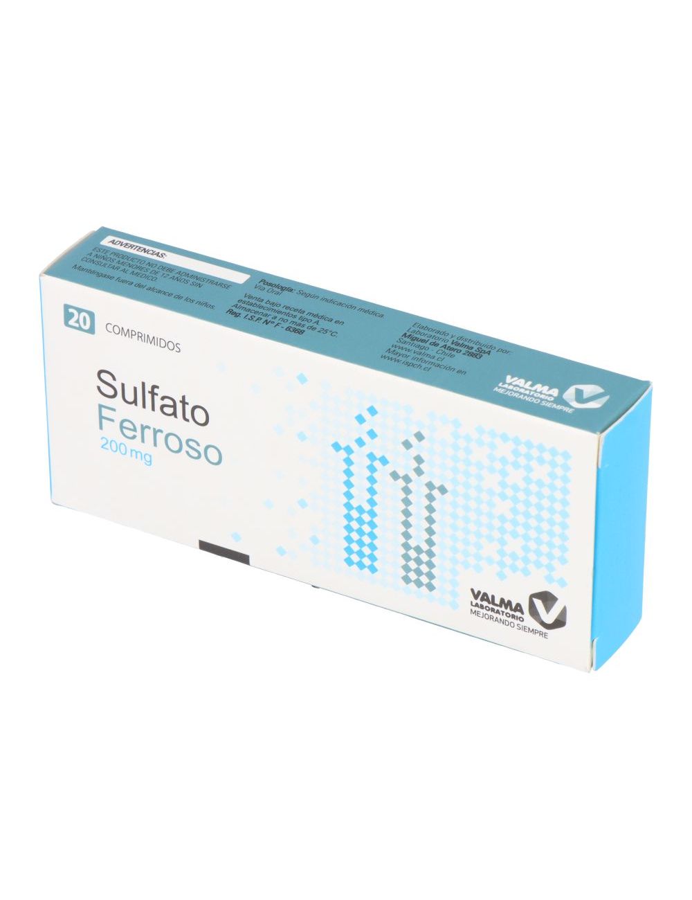 Sulfato Ferroso 200Mg X 20 Comprimidos - Valma