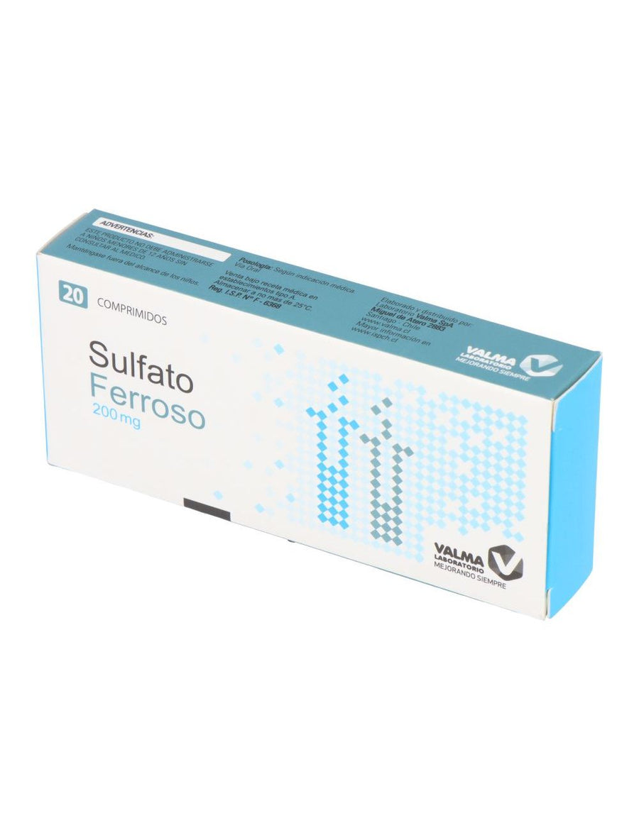 SULFATO FERROSO 200MG X 20 COMPRIMIDOS