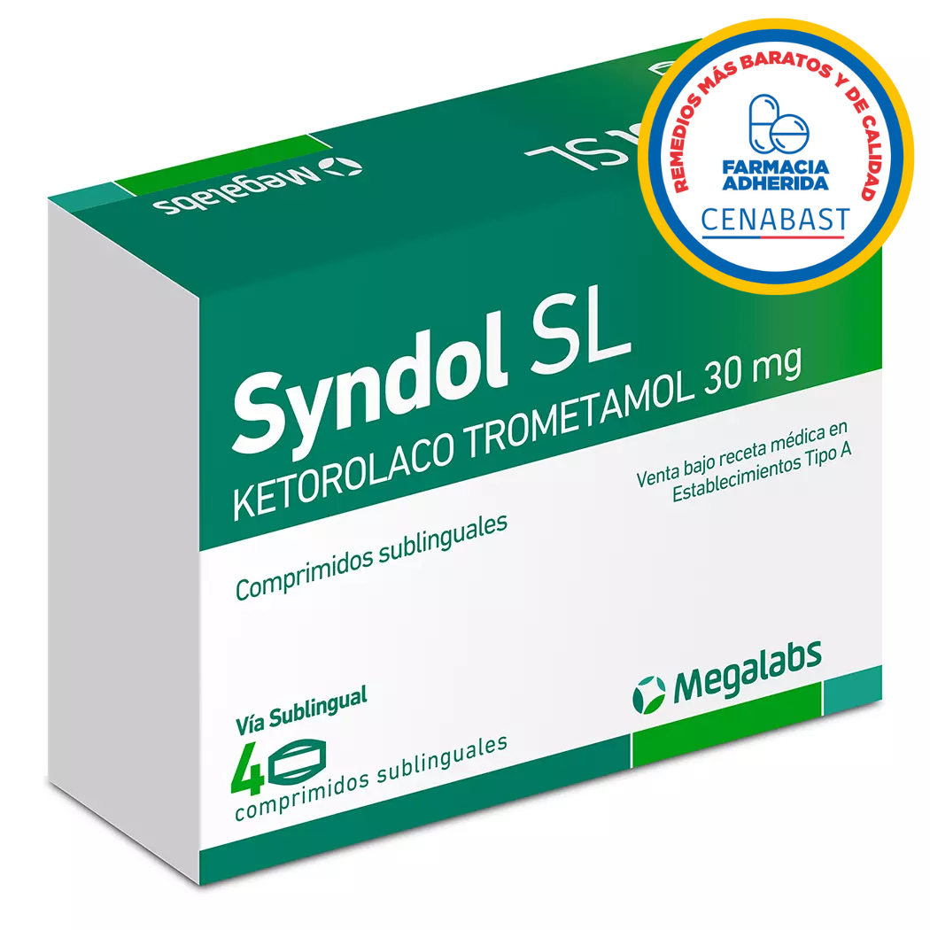 CENABAST - Syndol 30mg X 4 Comprimidos Sublinguales - Farmacias San Martín