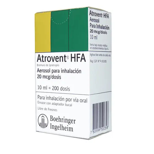 Atrovent Hfa Inh 20 mcg x 200 Dss - BOEHRINGER INGELHEIM - Farmacias San Martín