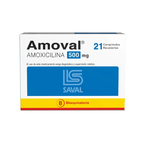 Amoval 500Mg X 21 Comprimidos Recubiertos - Saval