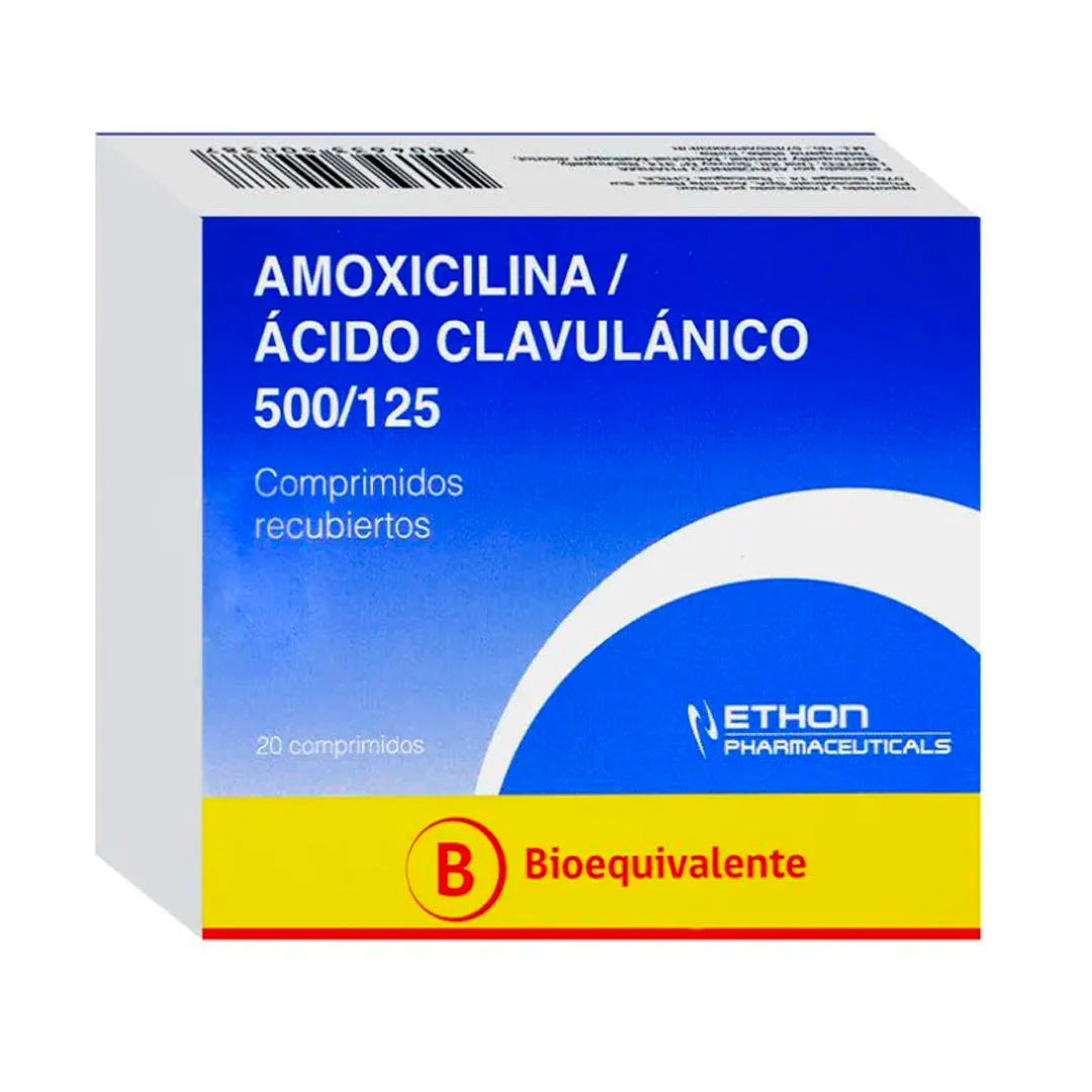 Imagen del producto Amoxicilina + Ac Clavulanico 500/125 mg x20 comp. recub. de ETHON